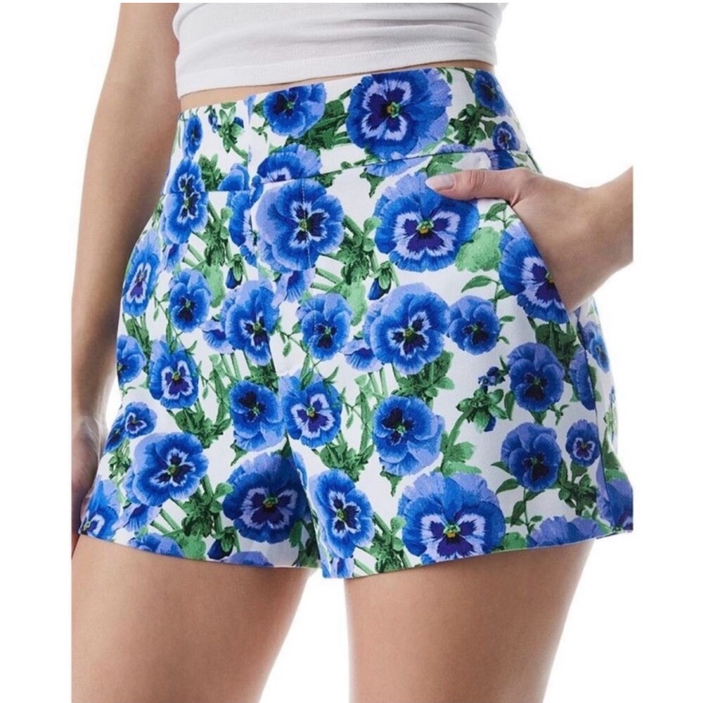 Alice and Olivia Blue Floral Shorts